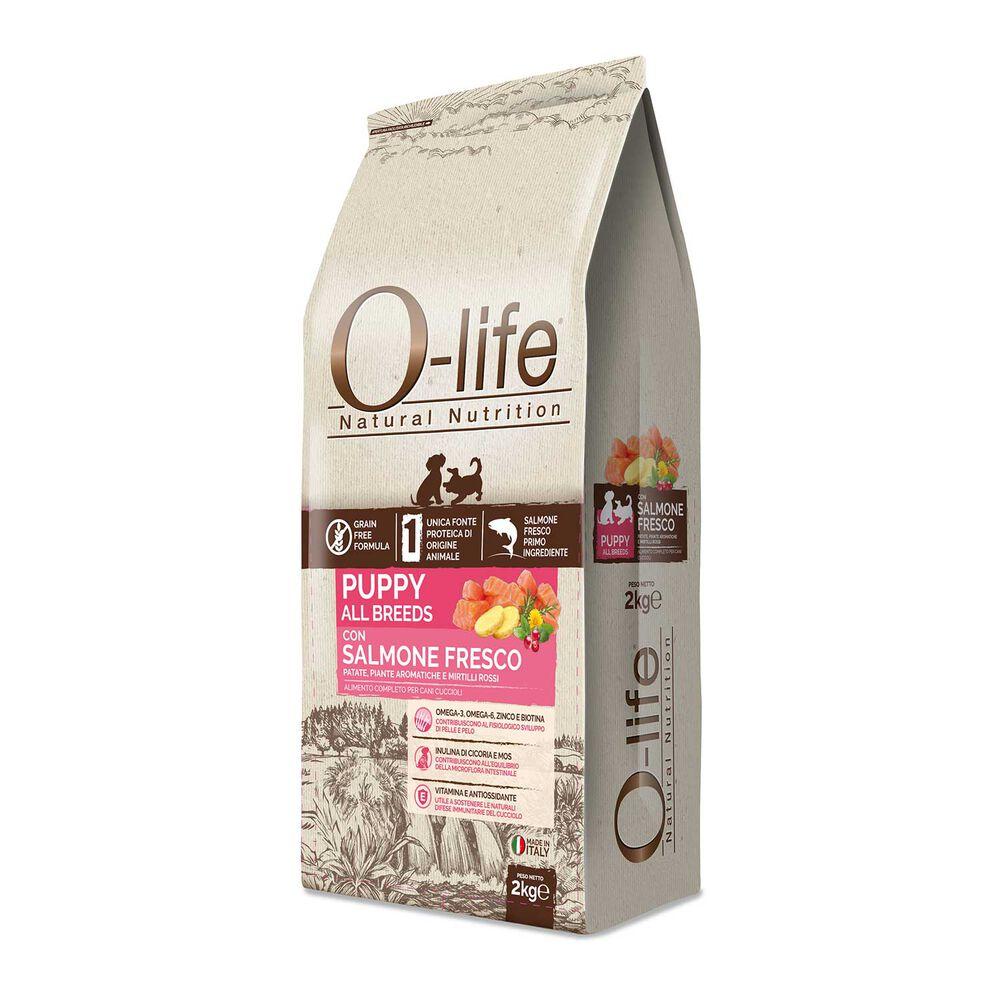 O-life Dog Puppy All Breeds con Salmone Fresco 2 kg 000125497 Flash Sale