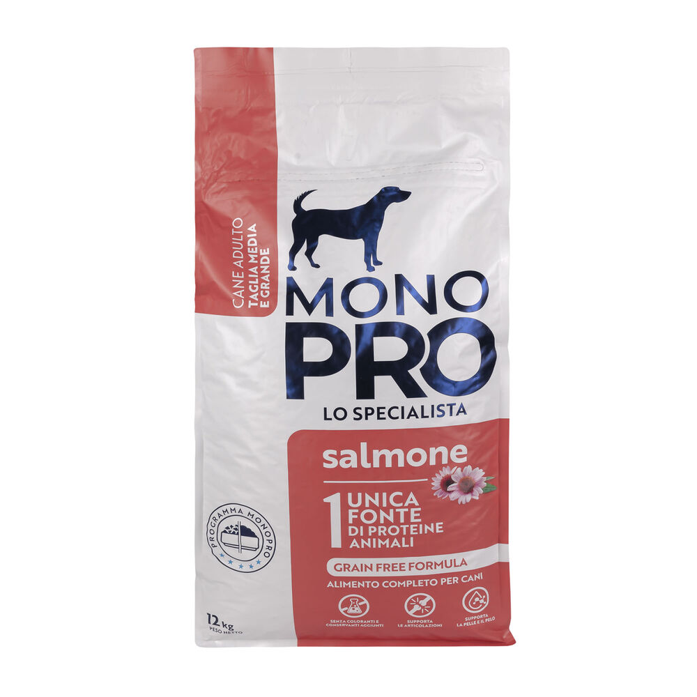 Monopro Dog Adult Medium&Large Grain Free Salmone 12 Kg 000125669 Fino al 55% di sconto