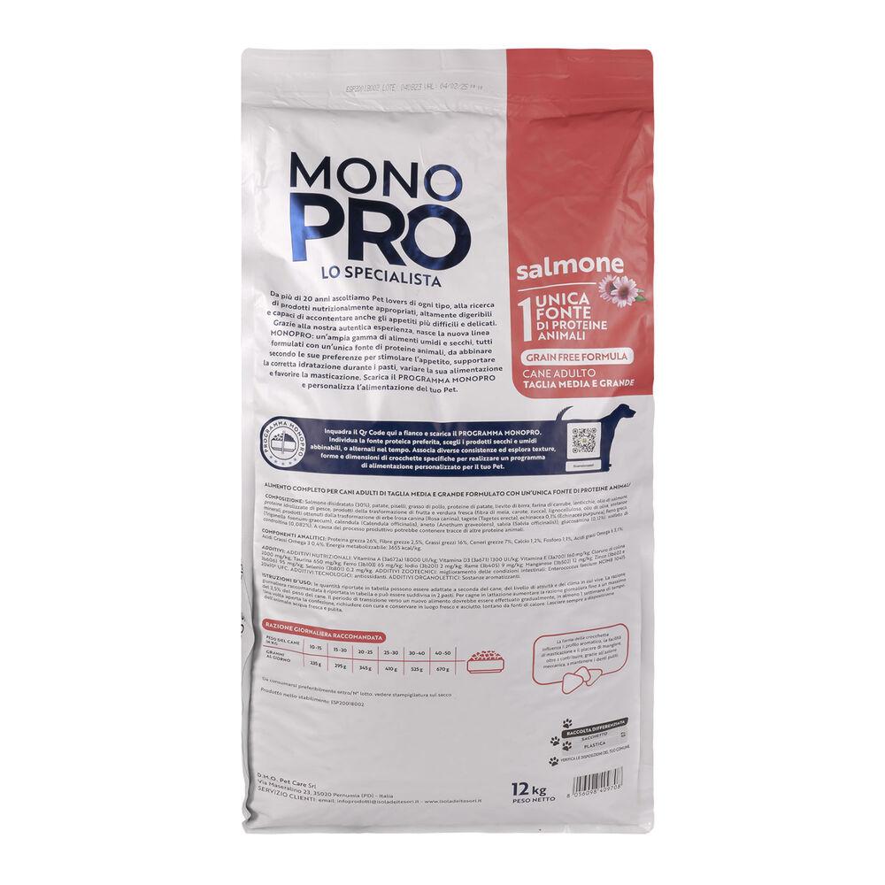 Monopro Dog Adult Medium&Large Grain Free Salmone 12 Kg 000125669 Fino al 55% di sconto
