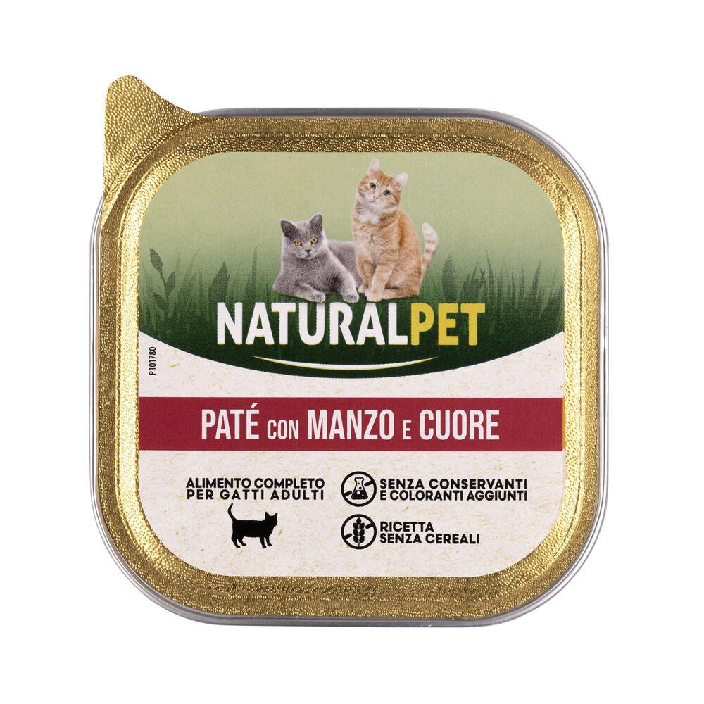 Naturalpet Cat Adult Paté con Manzo e Cuore 100 gr 000504505 Trasporto libero internazionale
