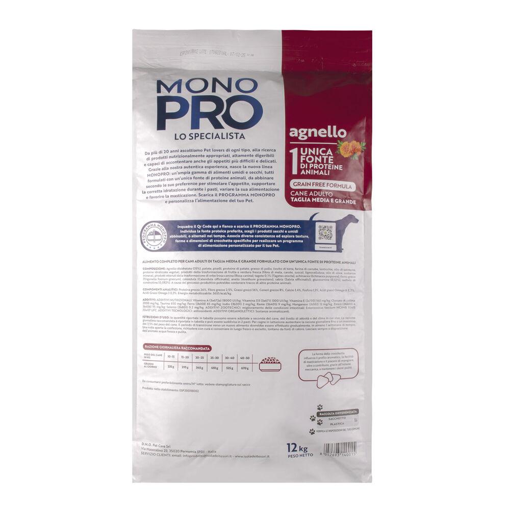 Monopro Dog Adult Medium&Large Grain Free Agnello 12 kg 000125670 Italia