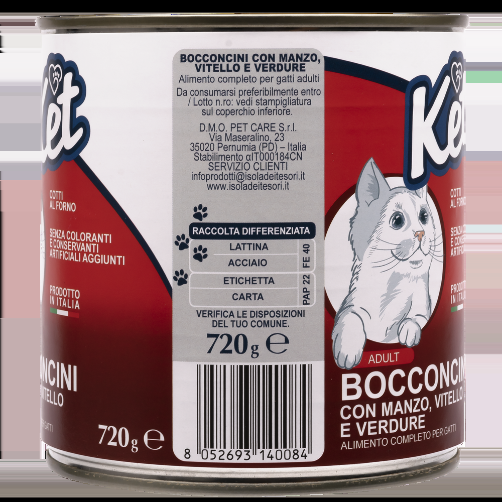 Ket Adult All breeds Bocconcini Manzo e Vitello 720 gr 000143642 In Linea