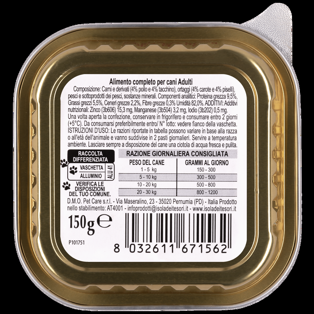 Naturalpet Dog Adulto Paté con Pollo Tacchino e Verdure 150 gr 000504531 Promozione