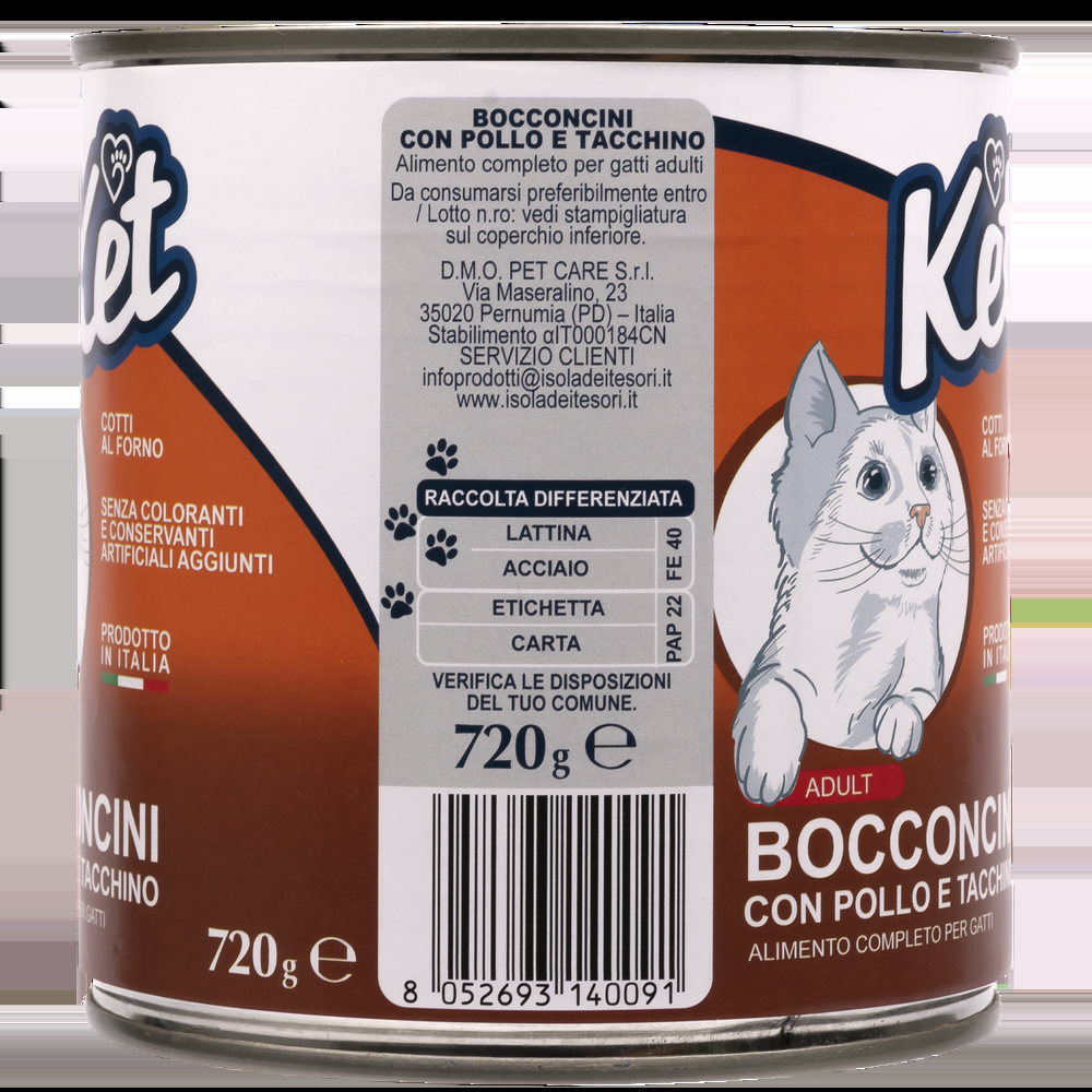 Ket Adult All breeds Bocconcini Pollo e Tacchino 720 gr 000143643 Saldi