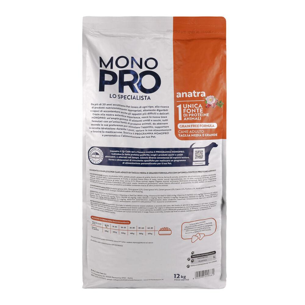 Monopro Dog Adult Medium&Large Grain Free Anatra 12 kg 000125668 Offerta Giorno del Papà