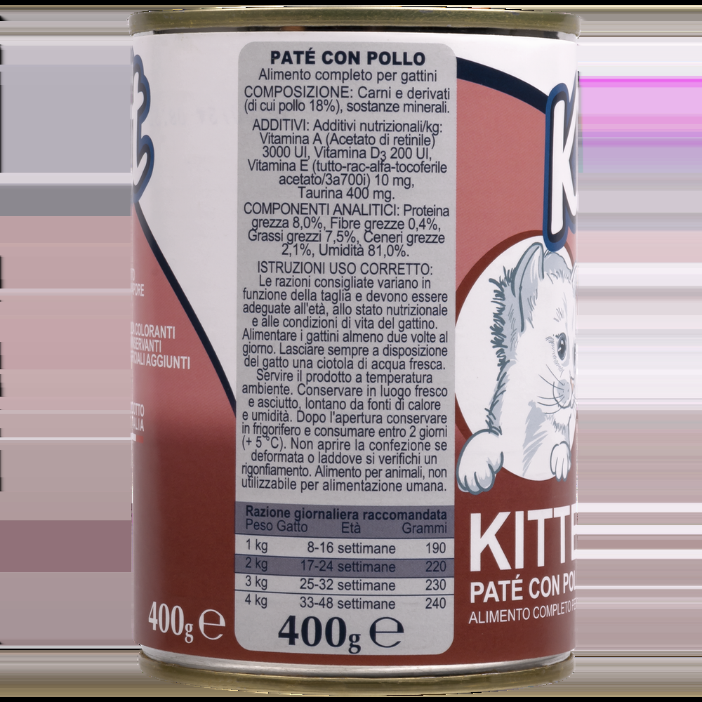 Ket Kitten Paté con Pollo 400gr 000143794 Sostegno trimestrale