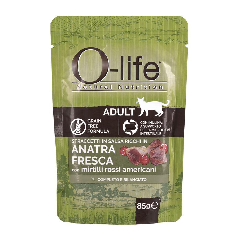 O-life Cat Adult Straccetti in salsa con Anatra fresca con mirtilli rossi americani 85 gr 000143624 Discount Store per i nuovi prodotti