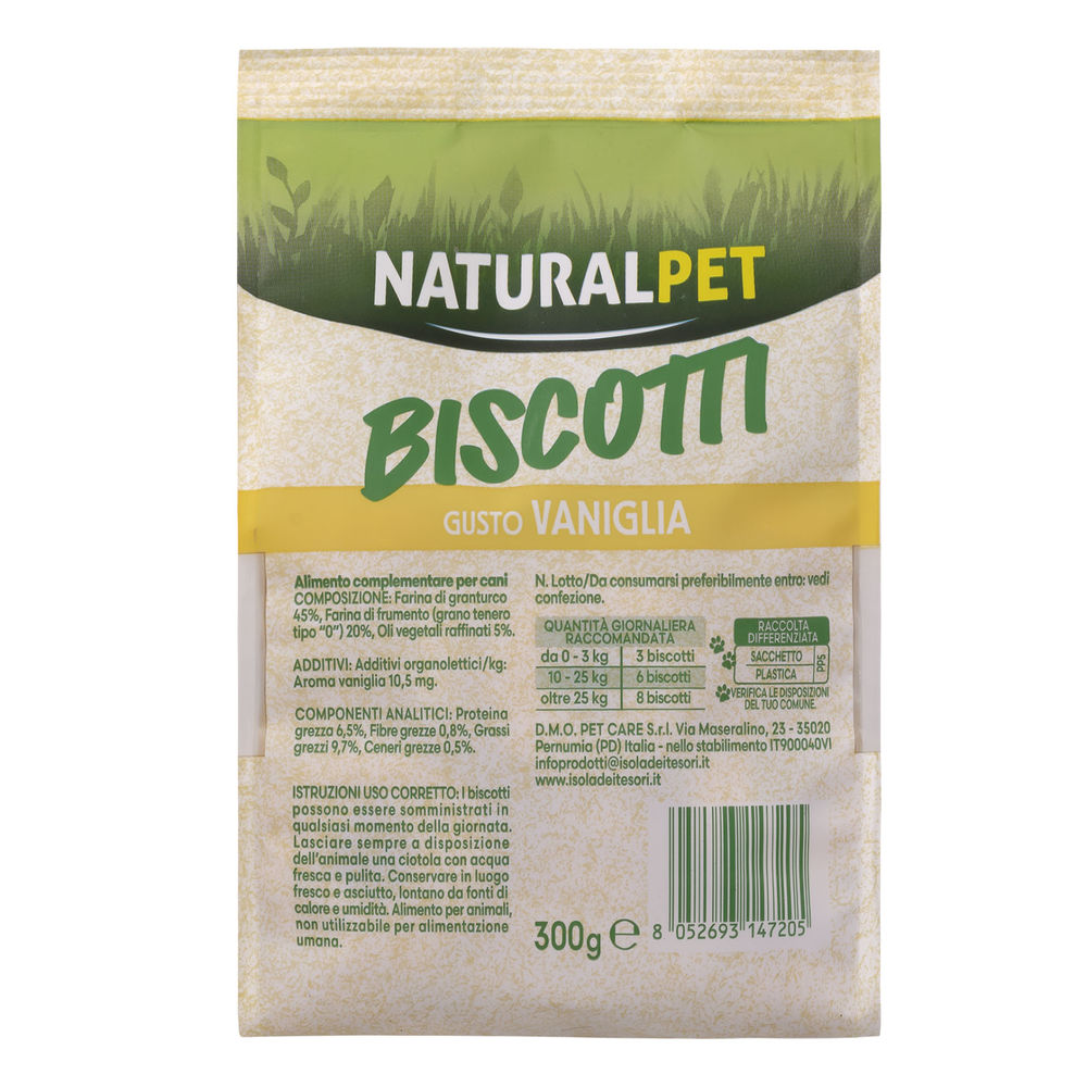 Naturalpet Dog Biscotti gusto Vaniglia 300gr 000138866 Trasporto libero internazionale
