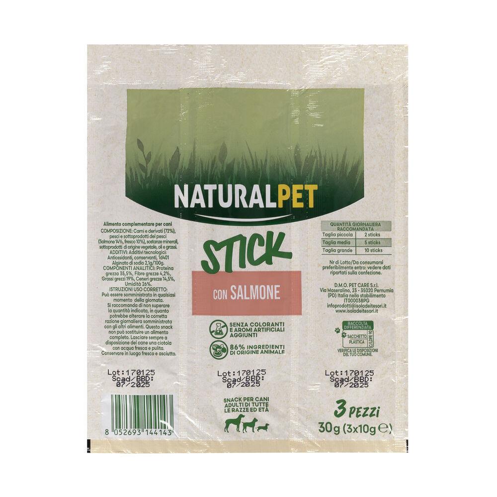 Naturalpet Snack Stick ricco in Salmone 3pzx10 gr 000138812 Esporta salva