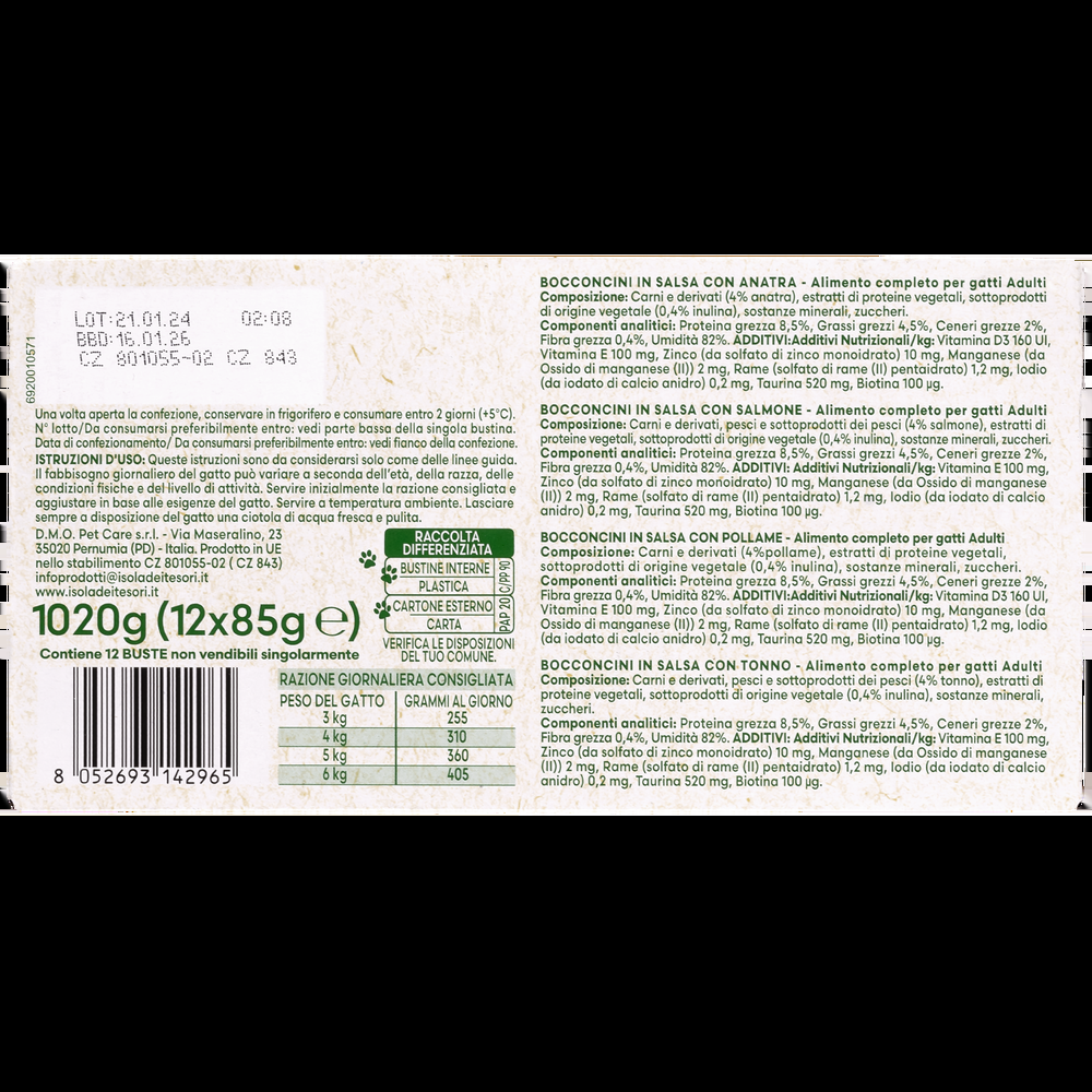 Naturalpet Cat Adult Bocconcini in salsa Multipack 85grx12 pz 000143792 In Vendita