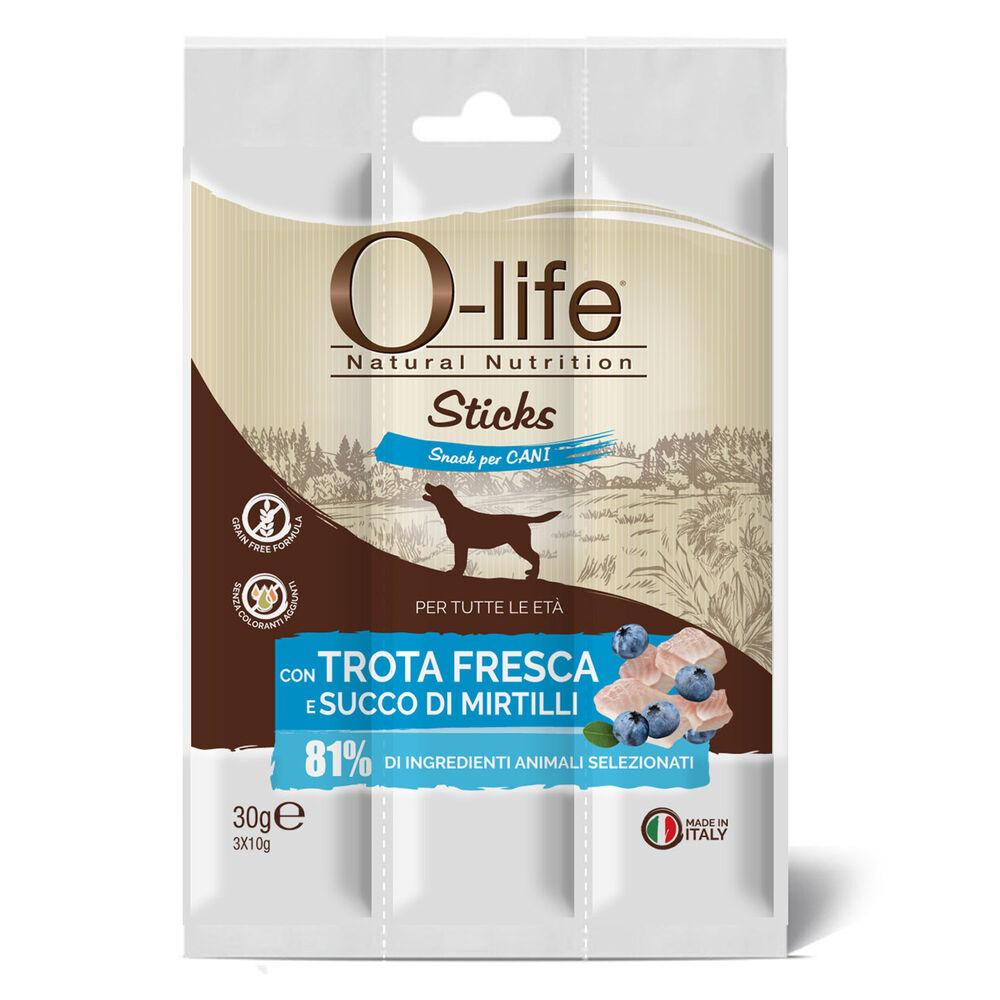 O-life Dog Stick Snack con Trota Fresca e Mirtilli 30 gr 000138702