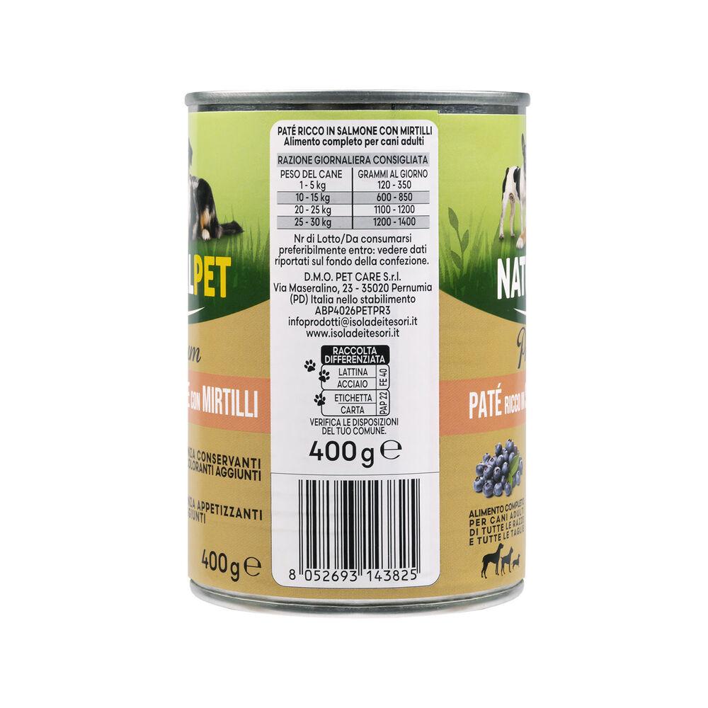 Naturalpet Premium Dog Adult Paté ricco in Salmone con mirtilli 400 gr 000126891 Comprare a buon mercato