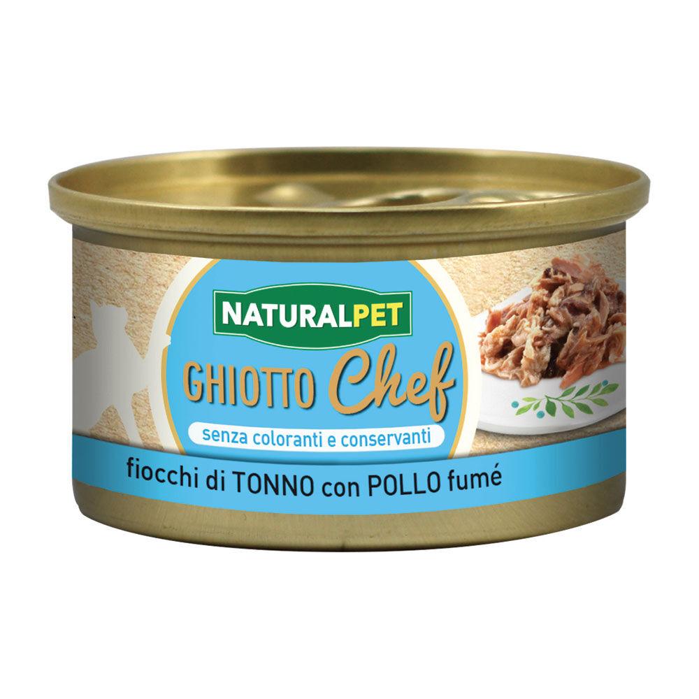Naturalpet Ghiotto Chef Fiocchi di Tonno con Pollo fumé 80gr 000142703 Vendite stagionali