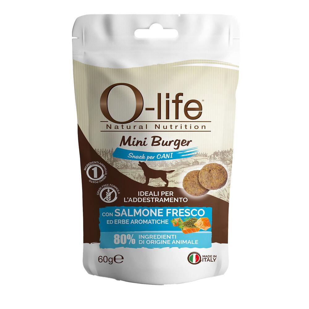 O-life Dog Mini Burger con Salmone fresco ed Erbe aromatiche 60gr 000138732 Offerta natalizia