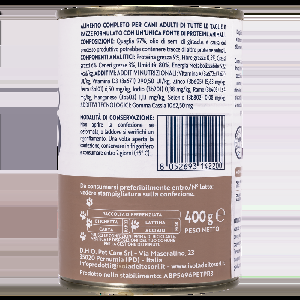 Monopro Dog Adult All breeds Patè Quaglia 400 gr 000126855 Offerta Giorno del Papà