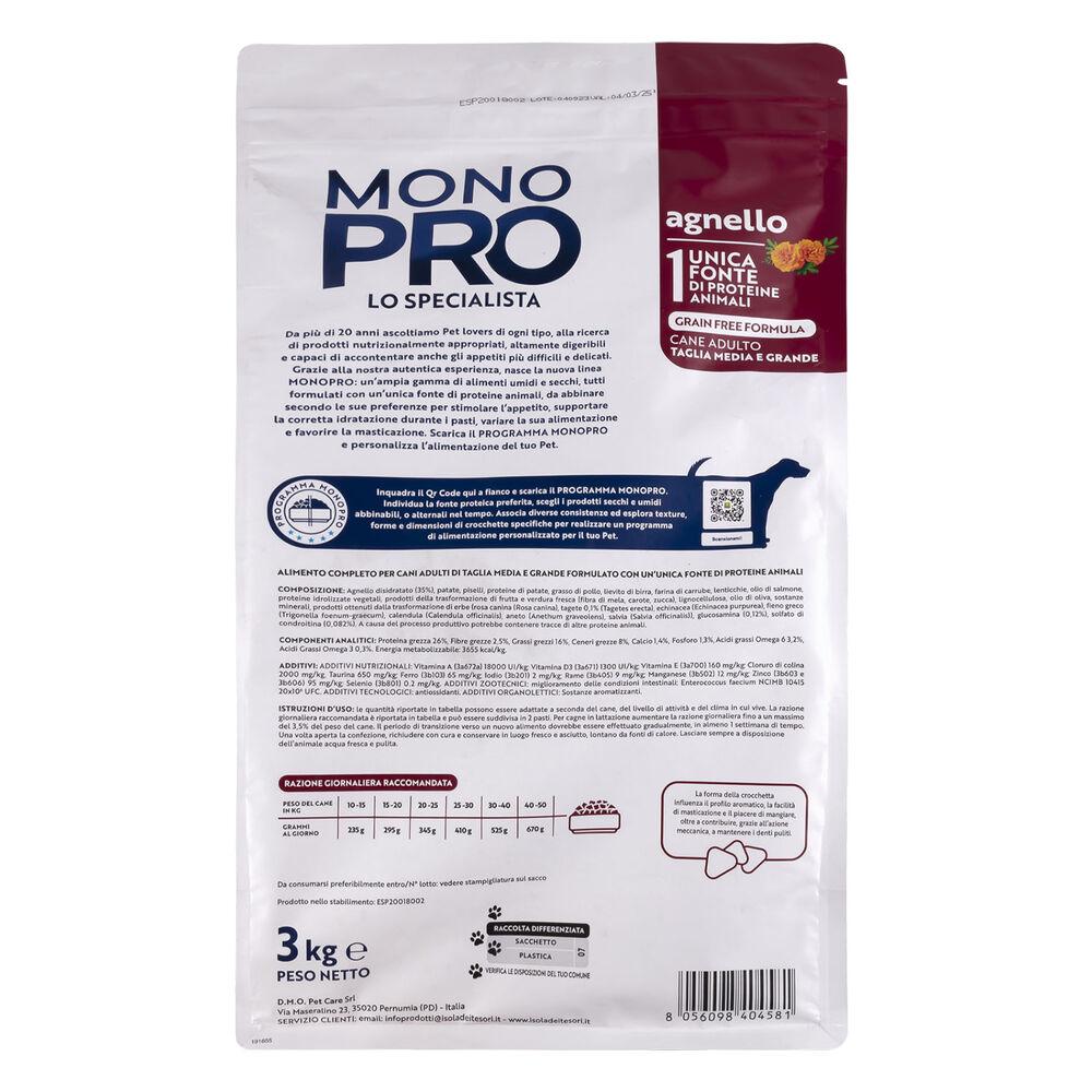 Monopro Dog Adult Medium&Large Grain Free Agnello 3 kg 000125664 Offerta San Valentino