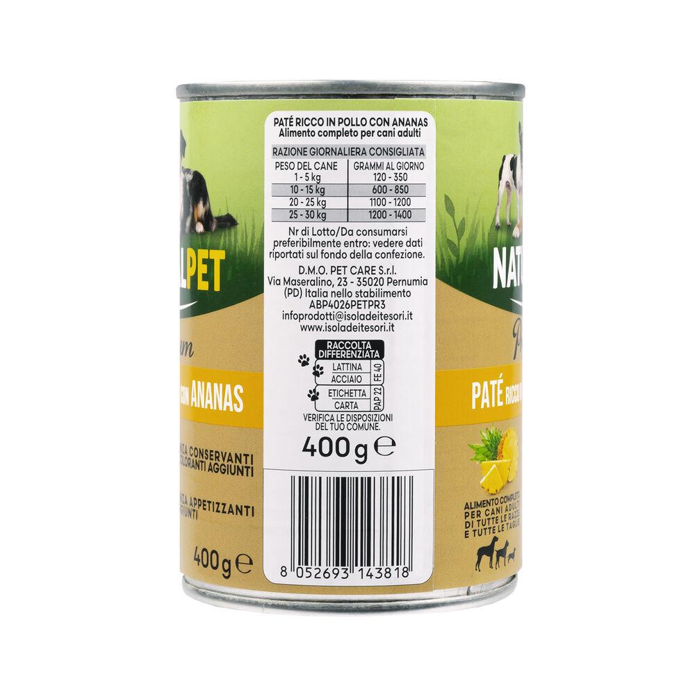Naturalpet Premium Dog Adult Paté ricco in Pollo con ananas 400 gr 000126890 Offerta settimanale