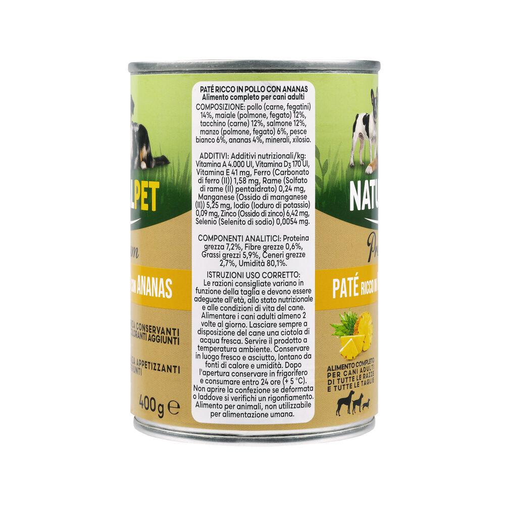 Naturalpet Premium Dog Adult Paté ricco in Pollo con ananas 400 gr 000126890 Offerta settimanale