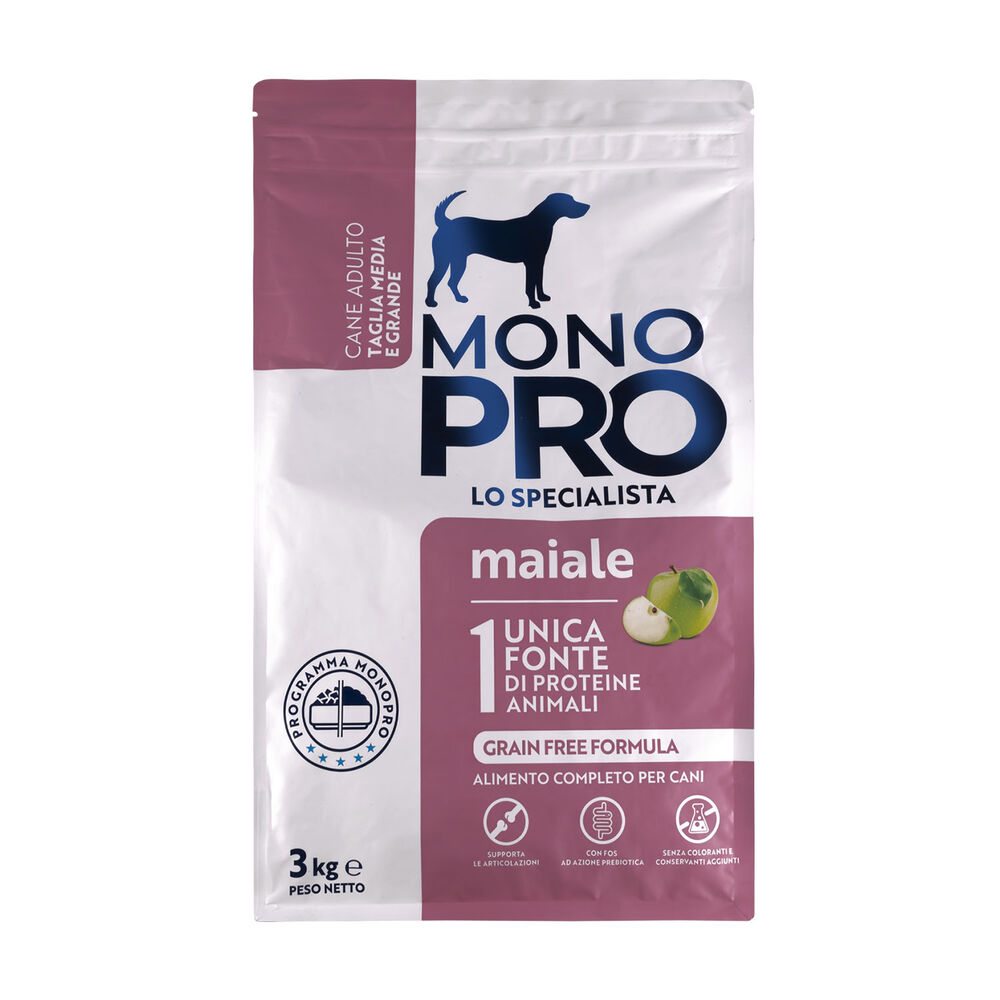 Monopro Dog Adult Medium&Large Grain Free Maiale 3 kg 000125728