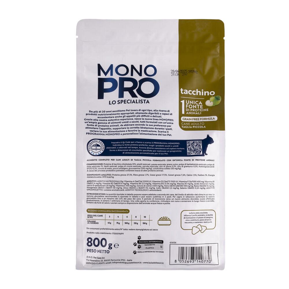 Monopro Dog Adult Mini Grain Free Tacchino 800 gr 000125731 Soddisfazione Garantita
