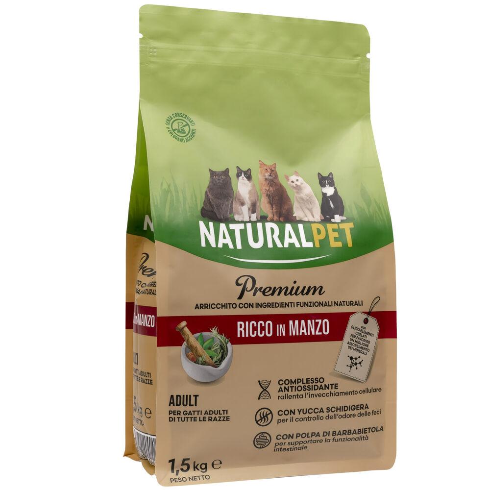 Naturalpet Premium Cat Adult ricco in Manzo 1 5 kg 000141002