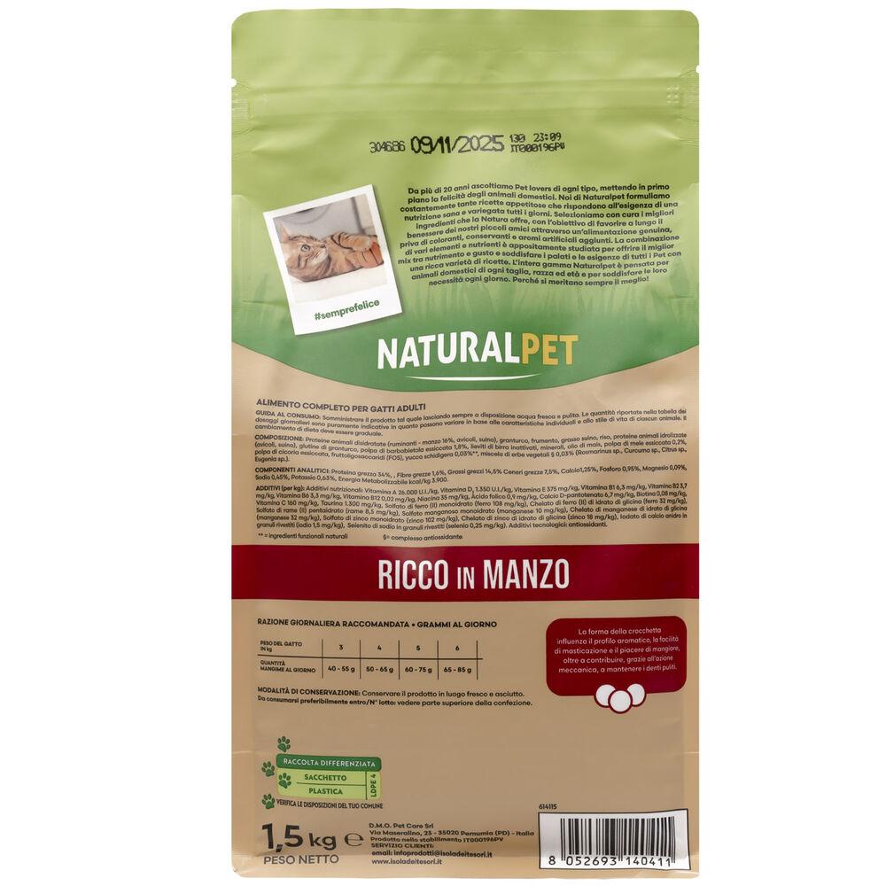 Naturalpet Premium Cat Adult ricco in Manzo 1 5 kg 000141002 Affare Del Giorno