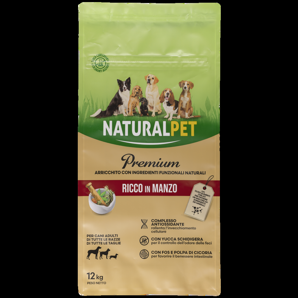 Naturalpet Premium Dog Adult All breeds ricco in Manzo 12 kg 000125705 Convenienza