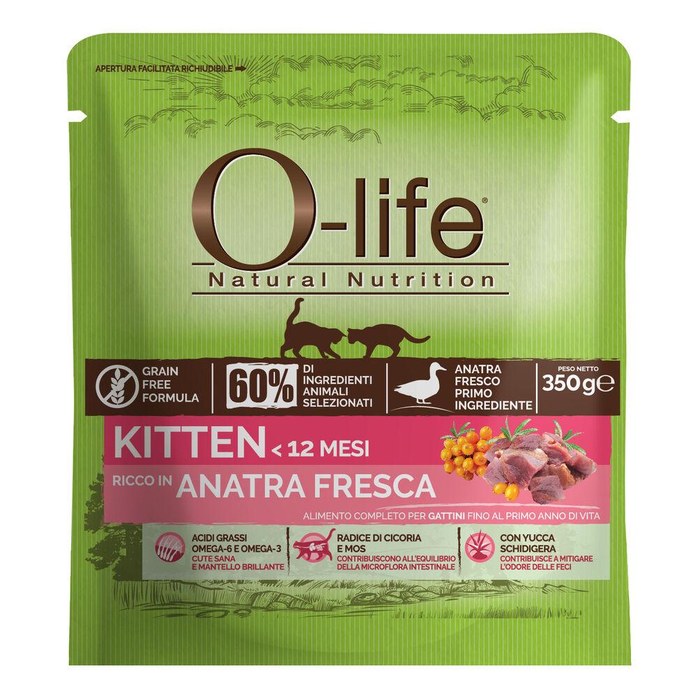 O-life Cat Kitten con Anatra 350 gr 000140856 Sconto