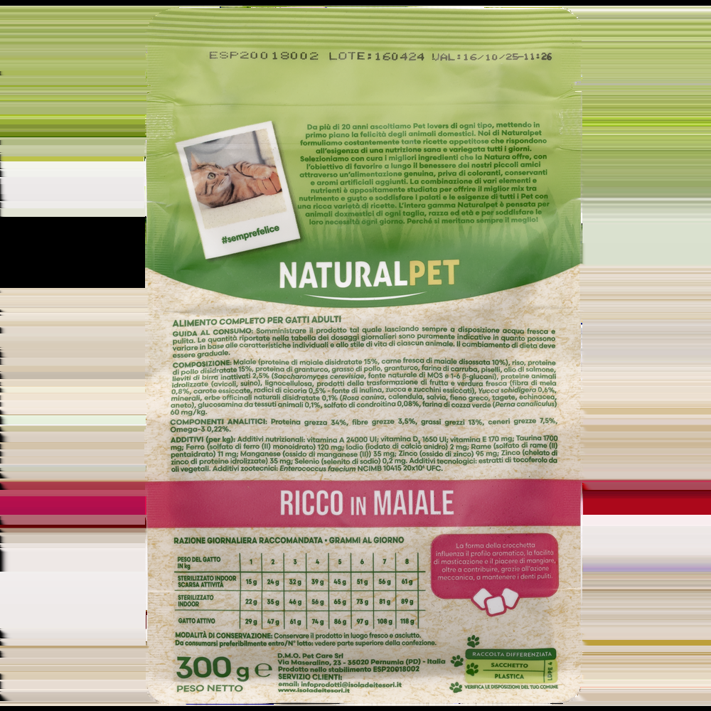 Naturalpet Cat Adult ricco in Maiale 300gr 000141057 Comprare a buon mercato