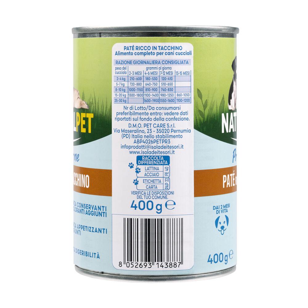 Naturalpet Prime Orme Puppy Paté ricco in Tacchino 400gr 000126894 Latest fashion