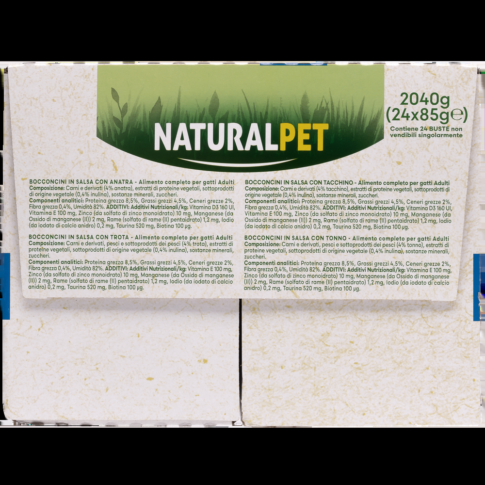 Naturalpet Cat Adult Bocconcini in salsa Multipack 85grx24pz 000143791 Liquidazione