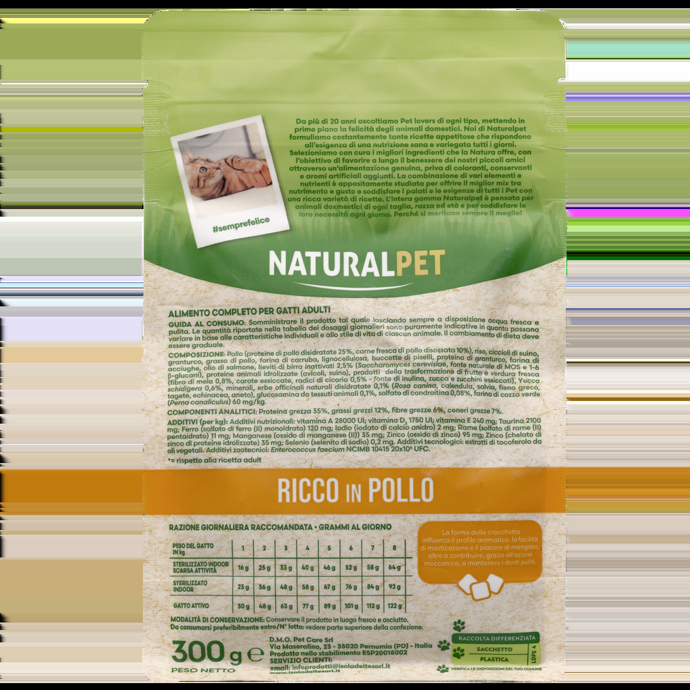 Naturalpet Cat Adult Hairball ricco in Pollo 300gr 000141056 Ritorno libero