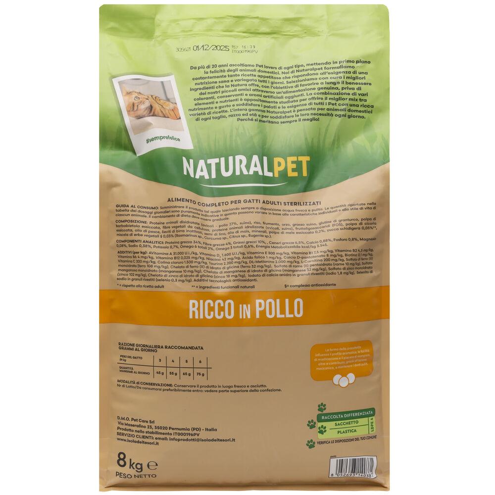Naturalpet Premium Cat Adult Sterilised ricco in Pollo 8kg 000140999 Ultimi due giorni
