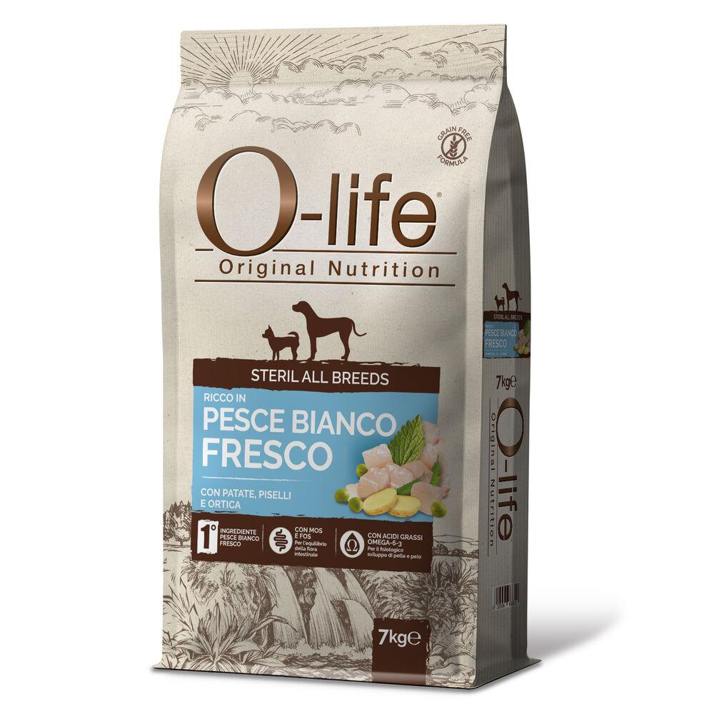 O-life Dog All breeds Sterilised ricco in Pesce Bianco con patate piselli e ortica 7 kg 000125875 Fino al 60% di sconto