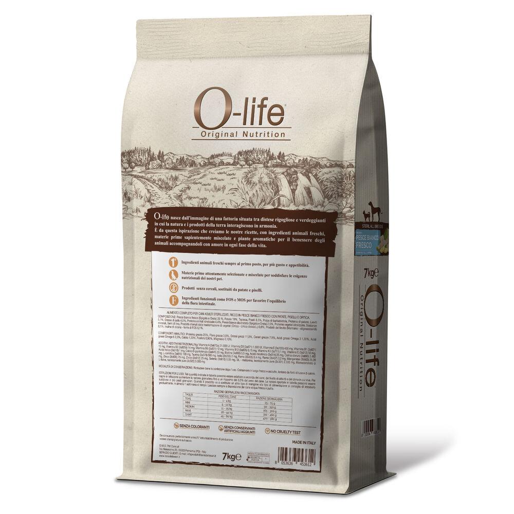 O-life Dog All breeds Sterilised ricco in Pesce Bianco con patate piselli e ortica 7 kg 000125875 Fino al 60% di sconto