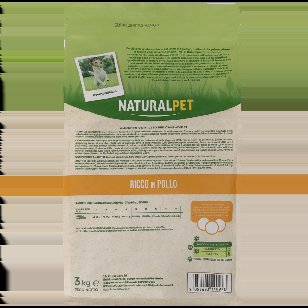 Naturalpet Dog Adult All Breed Ricco in Pollo 3 kg 000125784 Offerta speciale della fabbrica