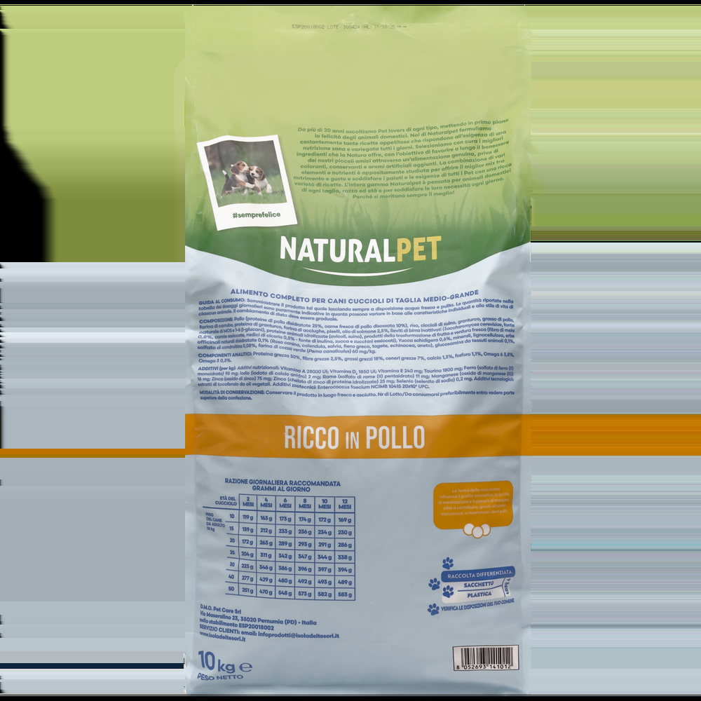 Naturalpet Prime Orme Puppy Medium&Large ricco in Pollo 10 kg 000125792 Officina